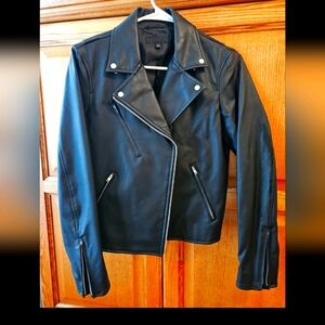 BRAND NEW UNIQLO Moto FAUX Leather Jacket in black size small